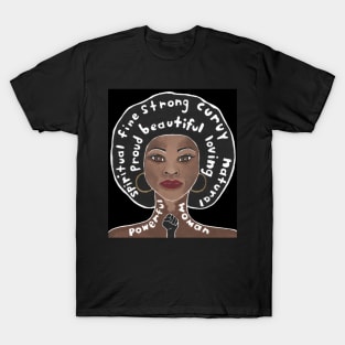 BLACK Women Empowerment Empowered Women Quotes T-Shirt